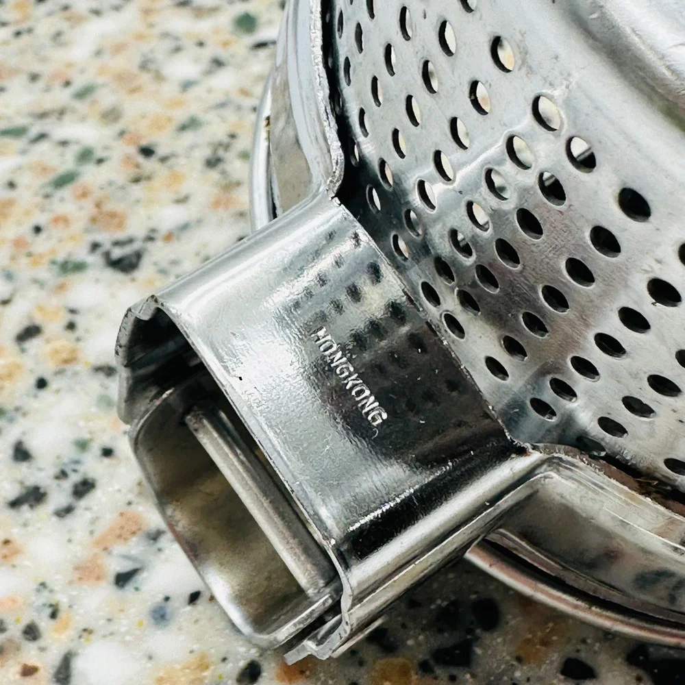 Hong Kong‎ Vintage Metal Potato Ricer Fruit Press Silver Tone Kitchen Tool